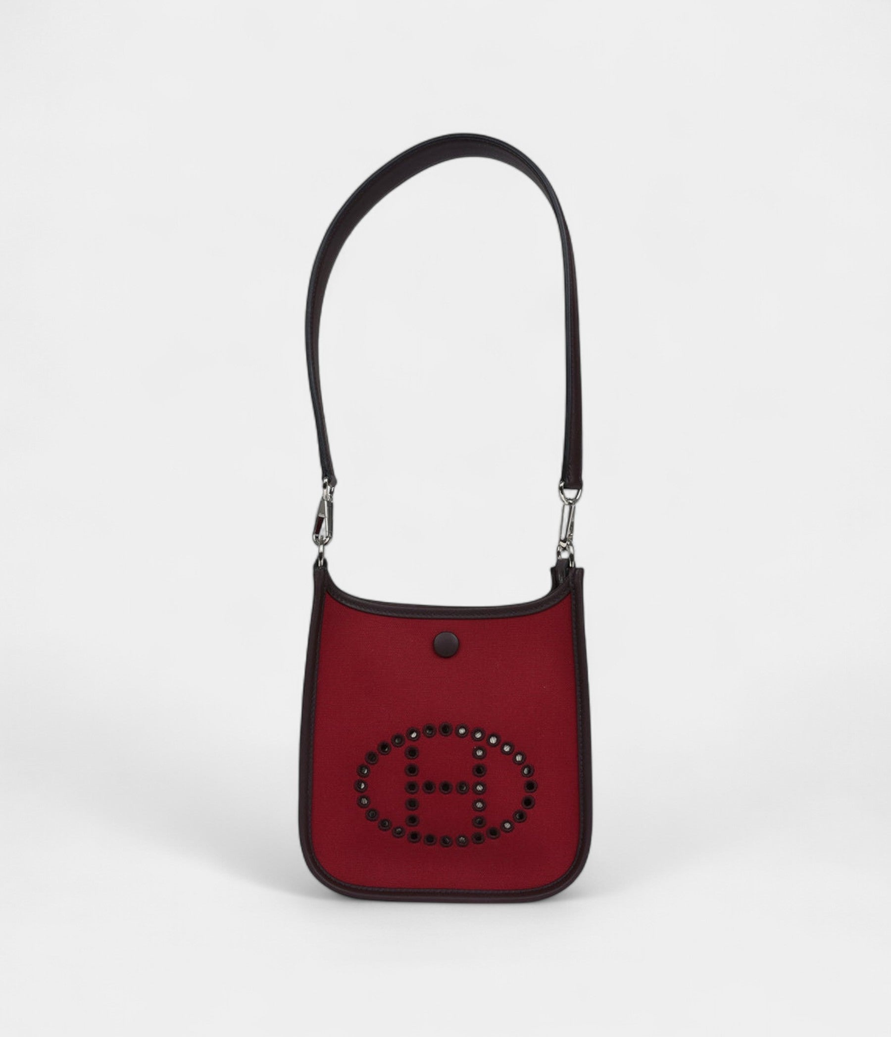 HMNeo Evelyne TPM Rubis Officier Canvas and Rouge Sellier Swift Palladium Hardware