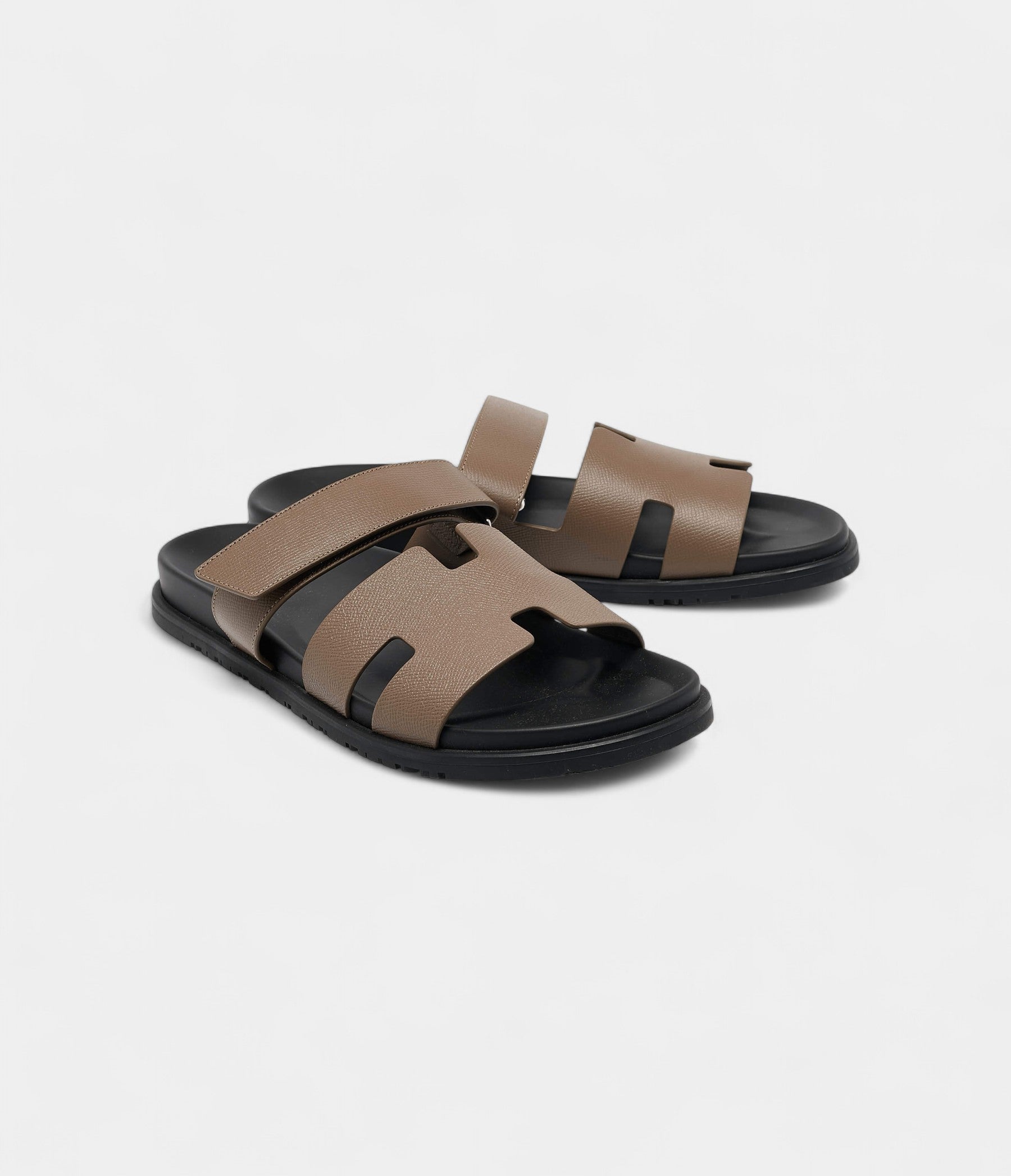 Hermes Olive Green Leather Chypre Flat Sandals 46 EU