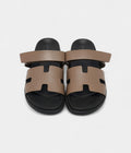 Hermes Olive Green Leather Chypre Flat Sandals 46 EU
