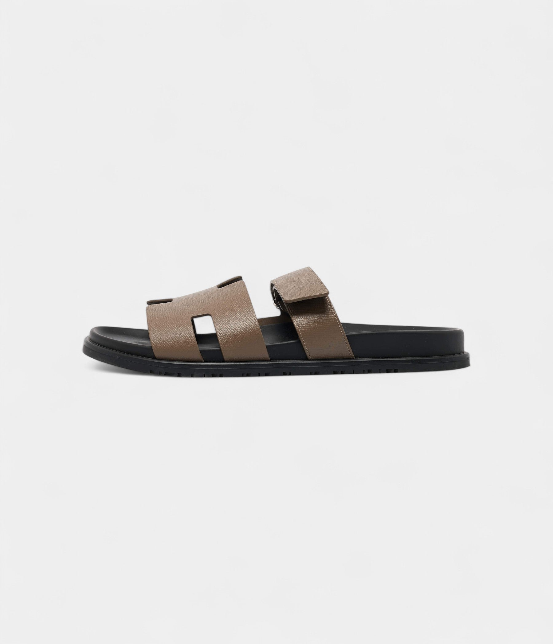 Hermes Olive Green Leather Chypre Flat Sandals 46 EU