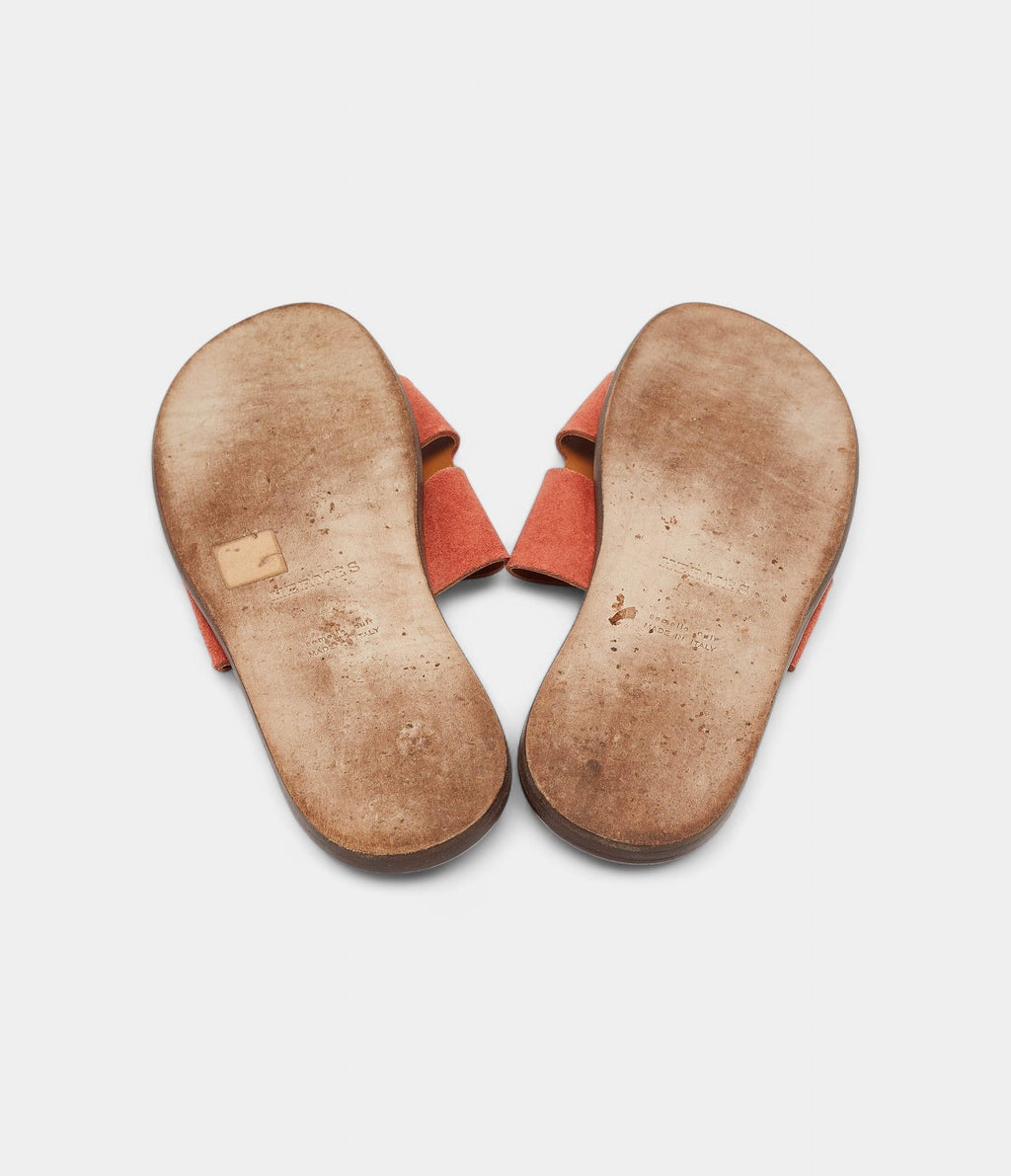 Hermes Peach Pink Suede Izmir Sandals 42.5 EU