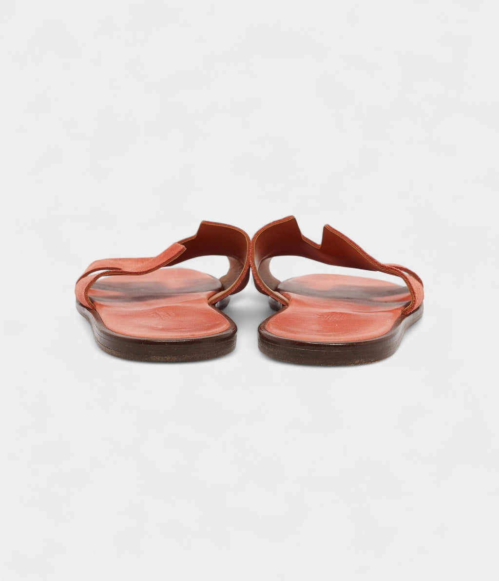 Hermes Peach Pink Suede Izmir Sandals 42.5 EU
