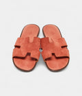 Hermes Peach Pink Suede Izmir Sandals 42.5 EU