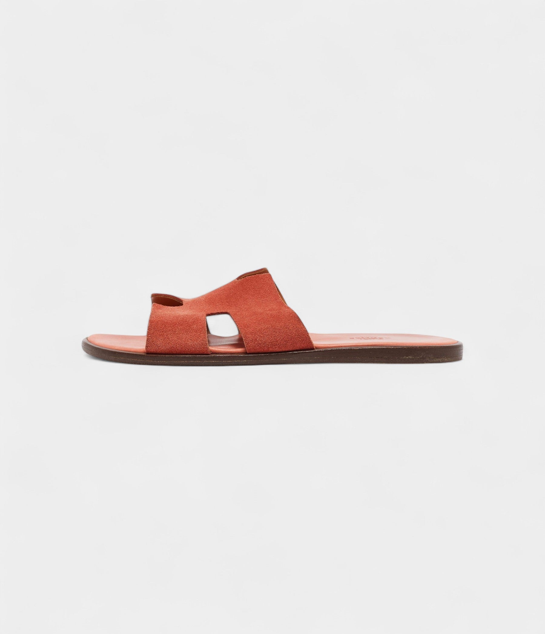 Hermes Peach Pink Suede Izmir Sandals 42.5 EU