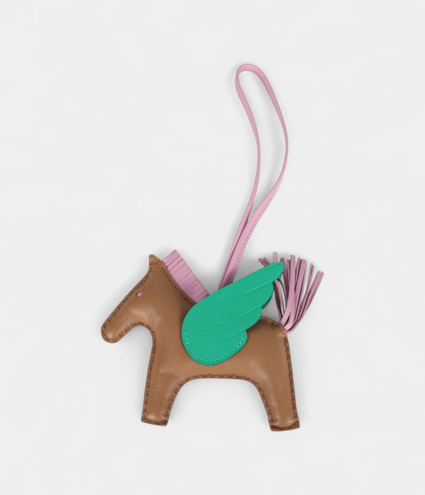 HMPegase Rodeo Bag Charm MM Chai Mauve Sylvestre and Menthe Milo Lambskin