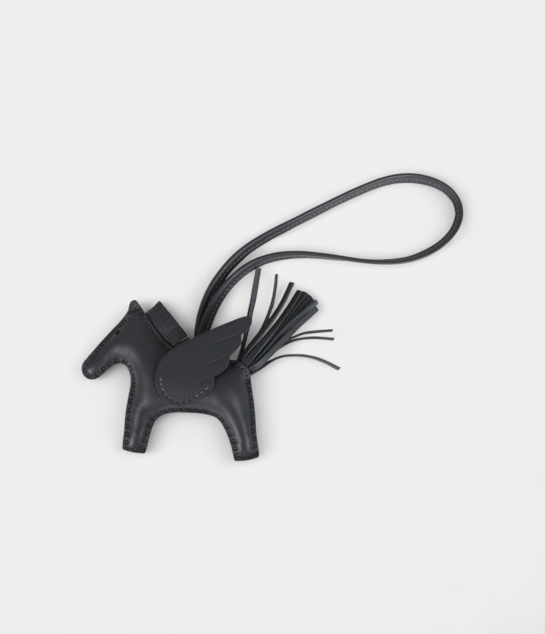 HMPegase Rodeo Bag Charm PM Ardoise Milo Lambskin
