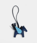 HMPegase Rodeo Bag Charm PM Bleu Tie Celeste and Bleu Nuit Milo Lambskin