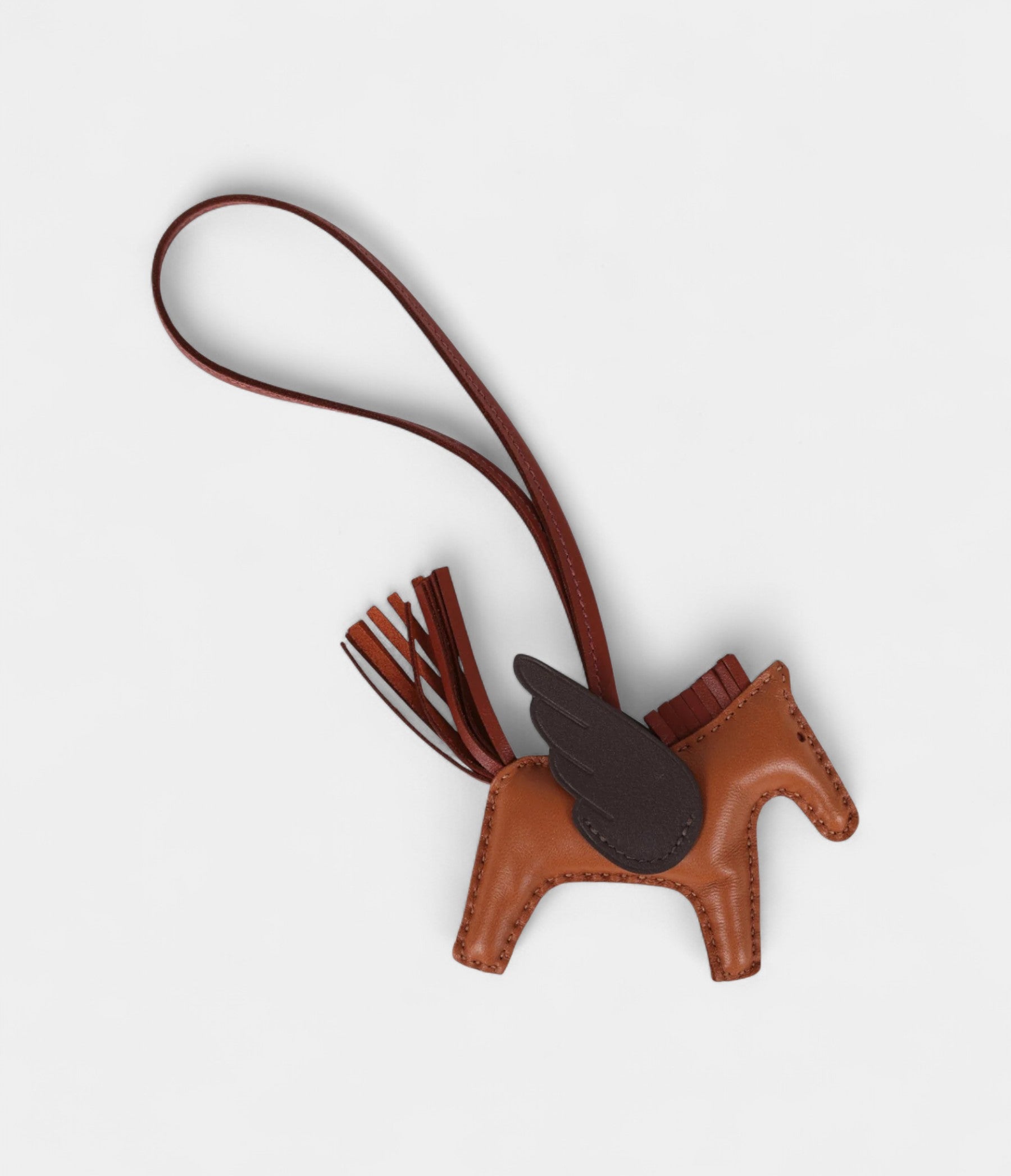 HMPegase Rodeo Bag Charm PM Pain D'Epice Sienne Moka Swift & Milo Lambskin