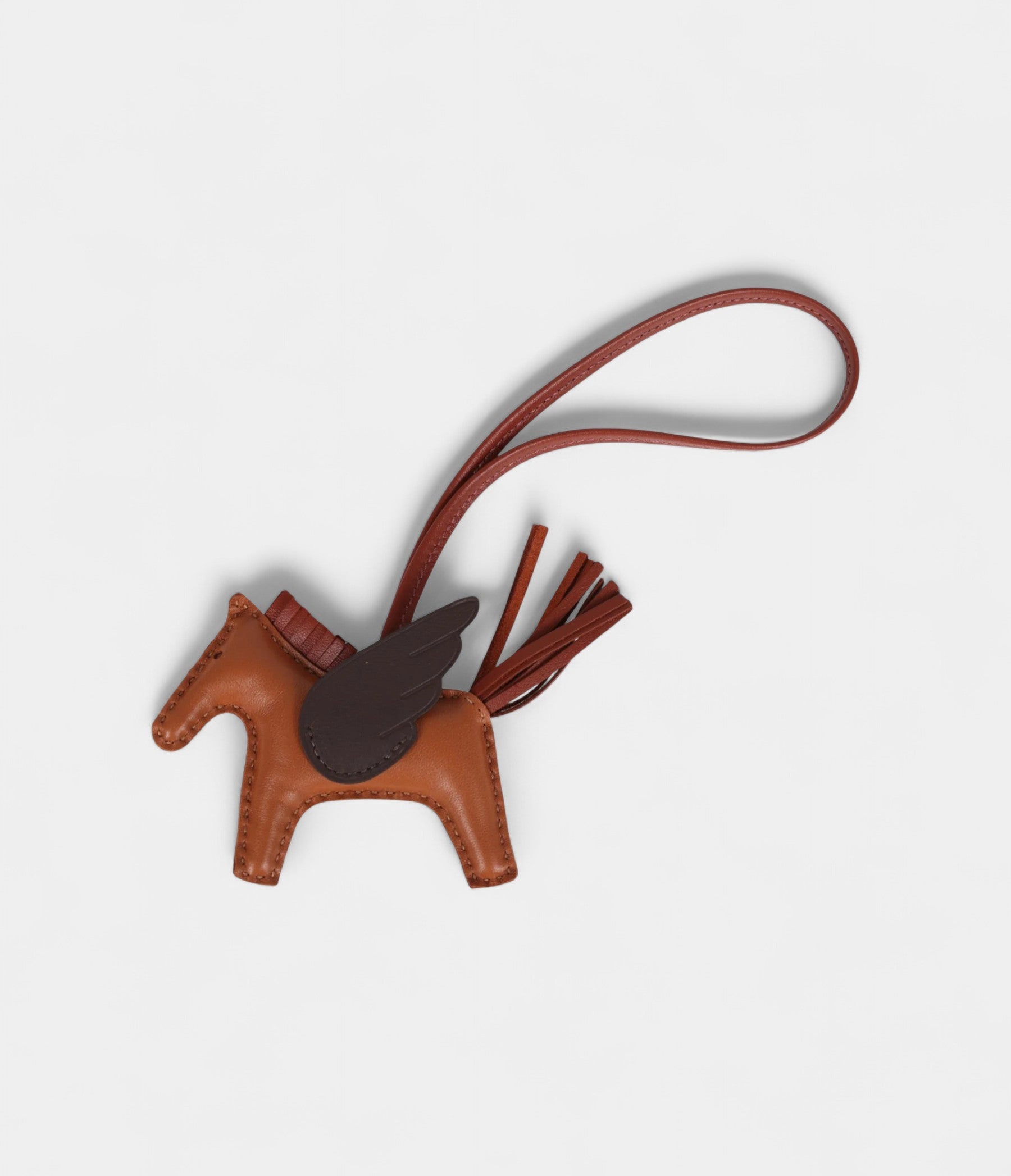 HMPegase Rodeo Bag Charm PM Pain D'Epice Sienne Moka Swift & Milo Lambskin