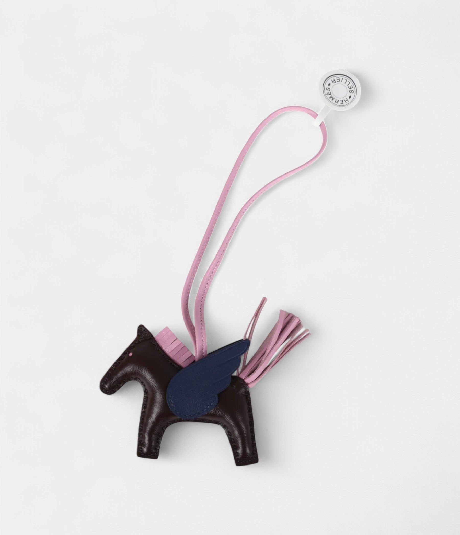 HMPegase Rodeo Bag Charm PM Rouge Sellier Mauve Sylvestre & Bleu Saphir Milo Lambskin