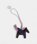 HMPegase Rodeo Bag Charm PM Rouge Sellier Mauve Sylvestre & Bleu Saphir Milo Lambskin