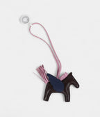 HMPegase Rodeo Bag Charm PM Rouge Sellier Mauve Sylvestre & Bleu Saphir Milo Lambskin