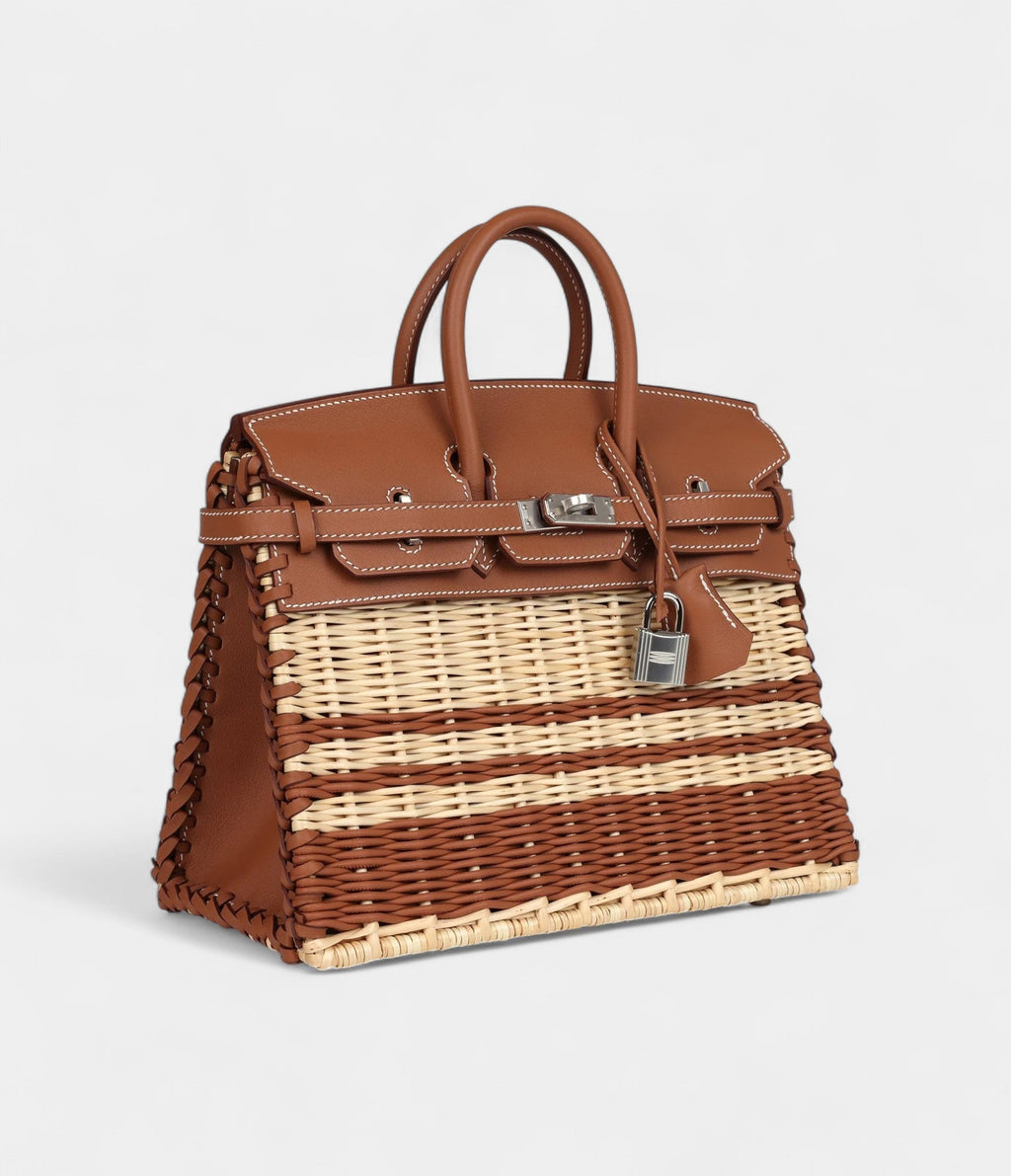 HMPicnic BK 25 Gold Swift and Stripe Wicker Palladium Hardware