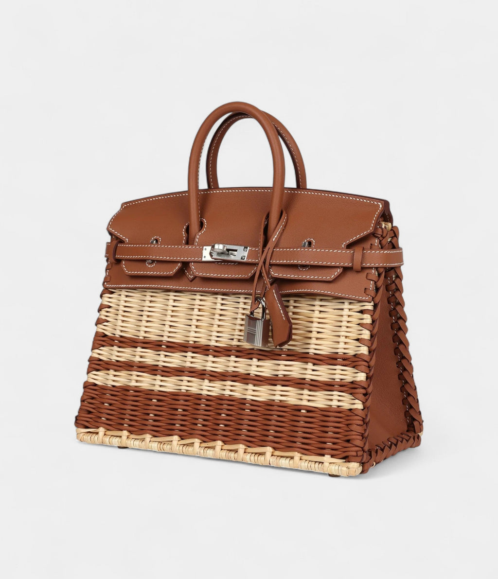 HMPicnic BK 25 Gold Swift and Stripe Wicker Palladium Hardware