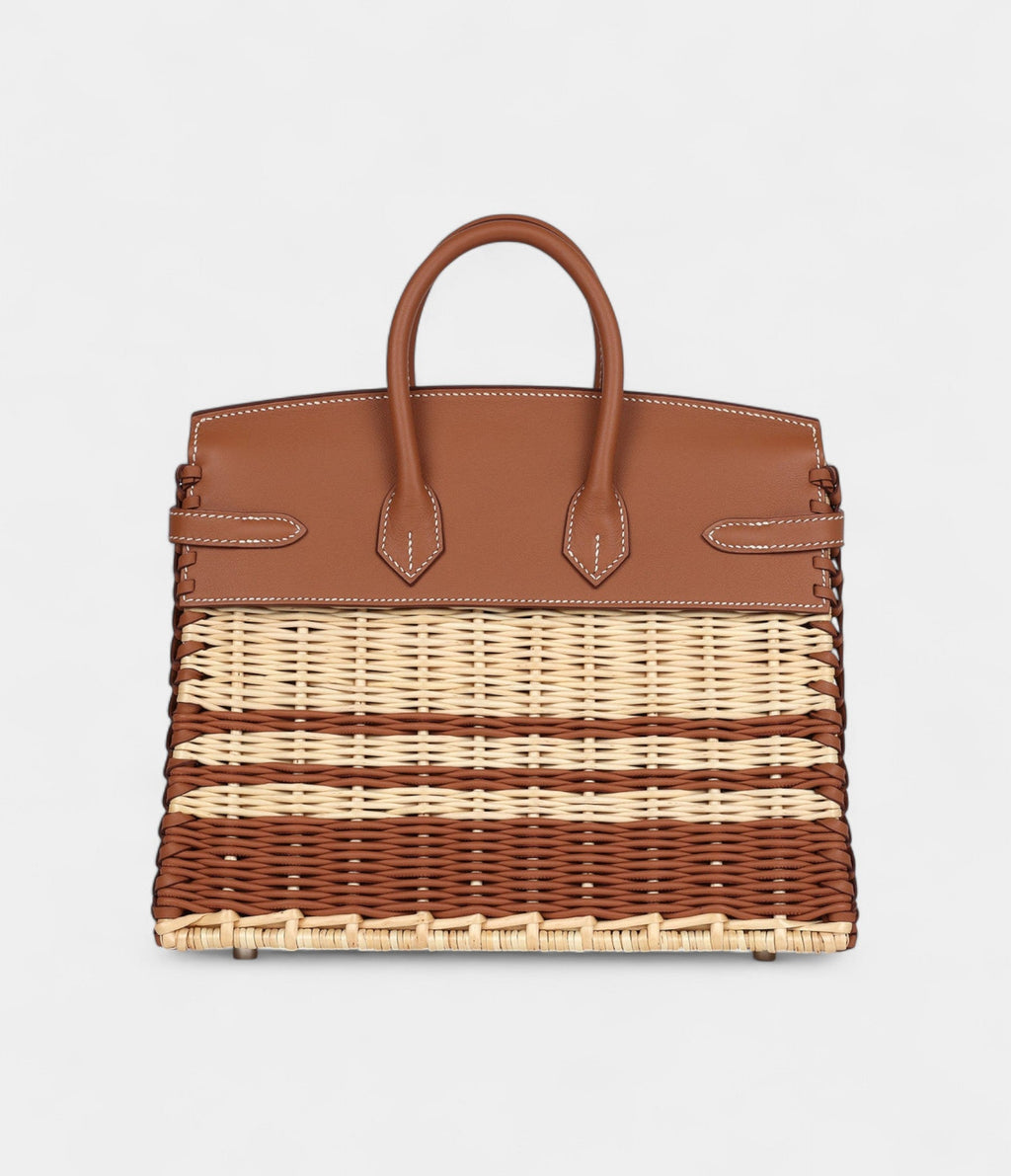 HMPicnic BK 25 Gold Swift and Stripe Wicker Palladium Hardware