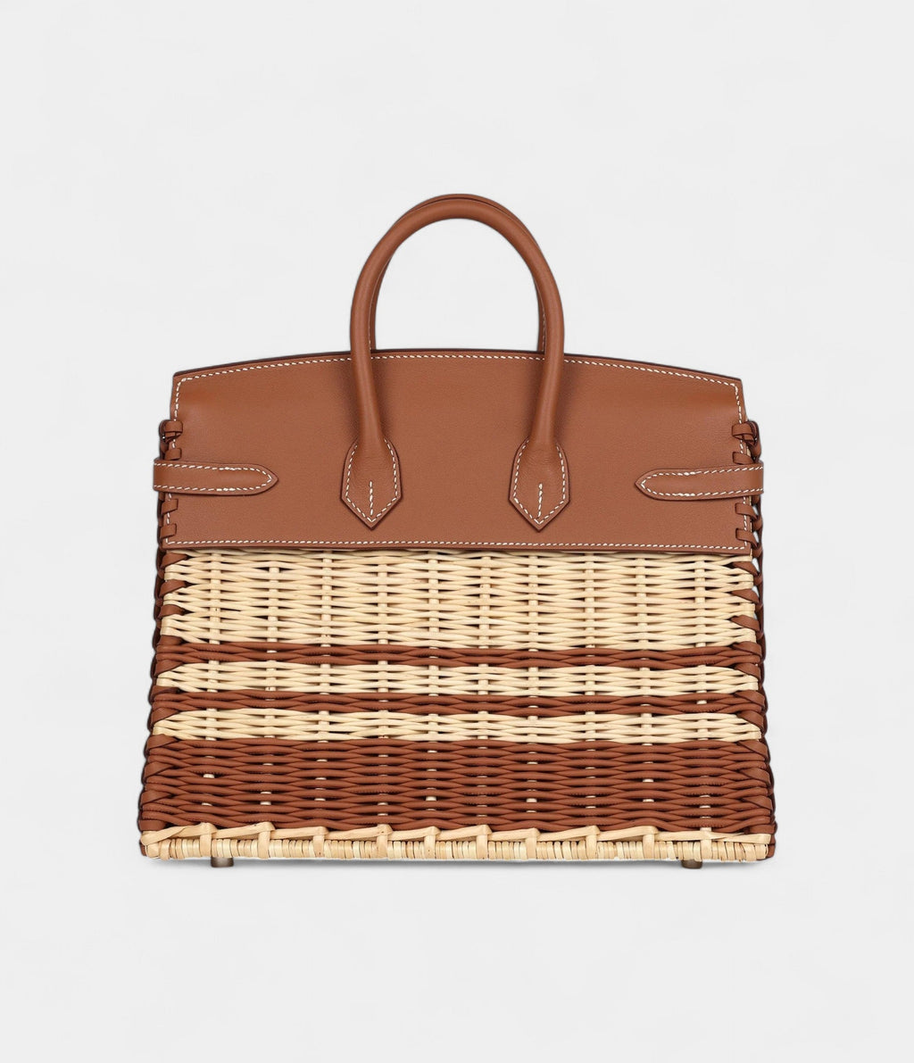 HMPicnic BK 25 Gold Swift and Stripe Wicker Palladium Hardware