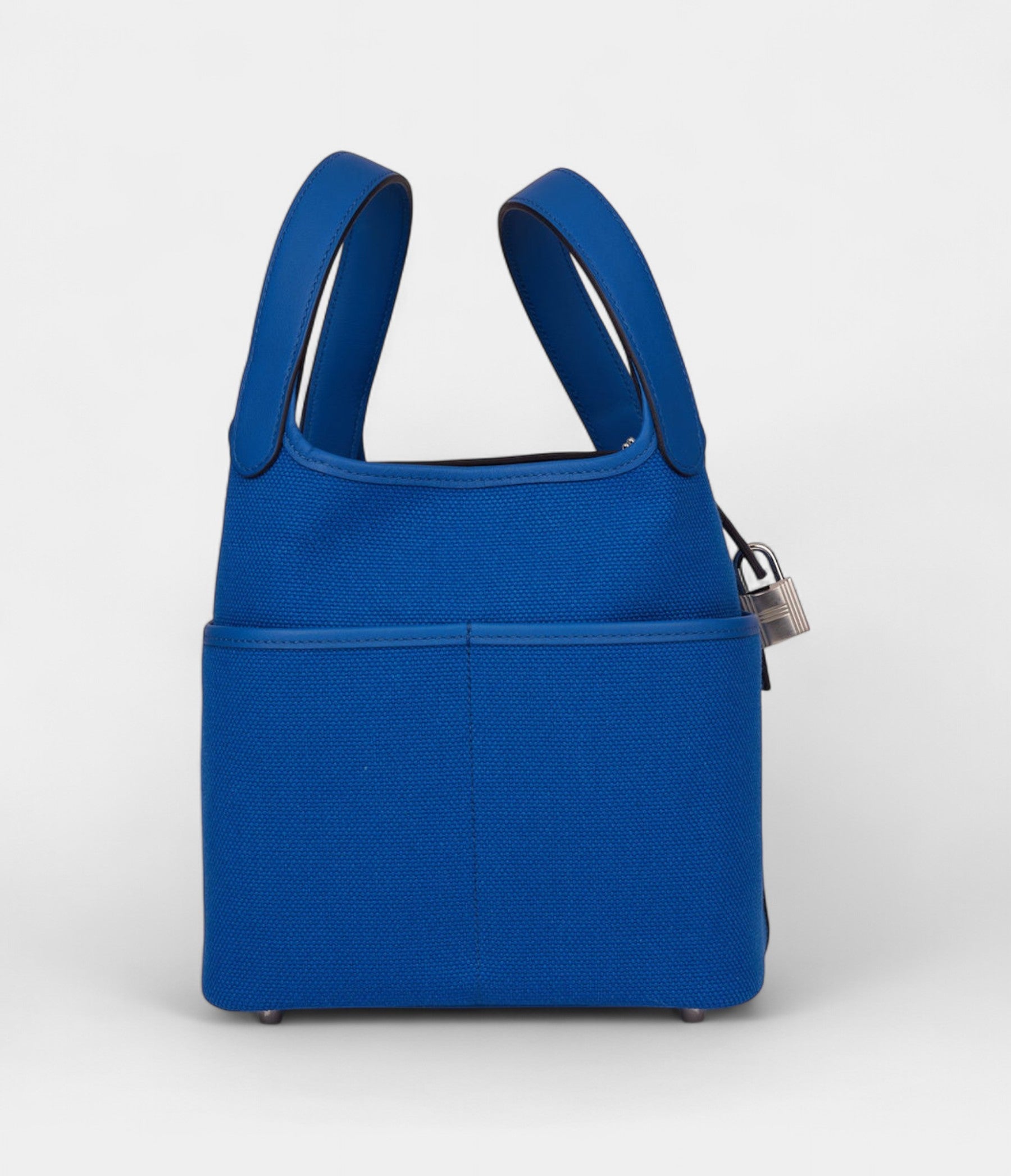 HMPicotin Lock 18 Bleu Swift and Toile Canvas Palladium Hardware