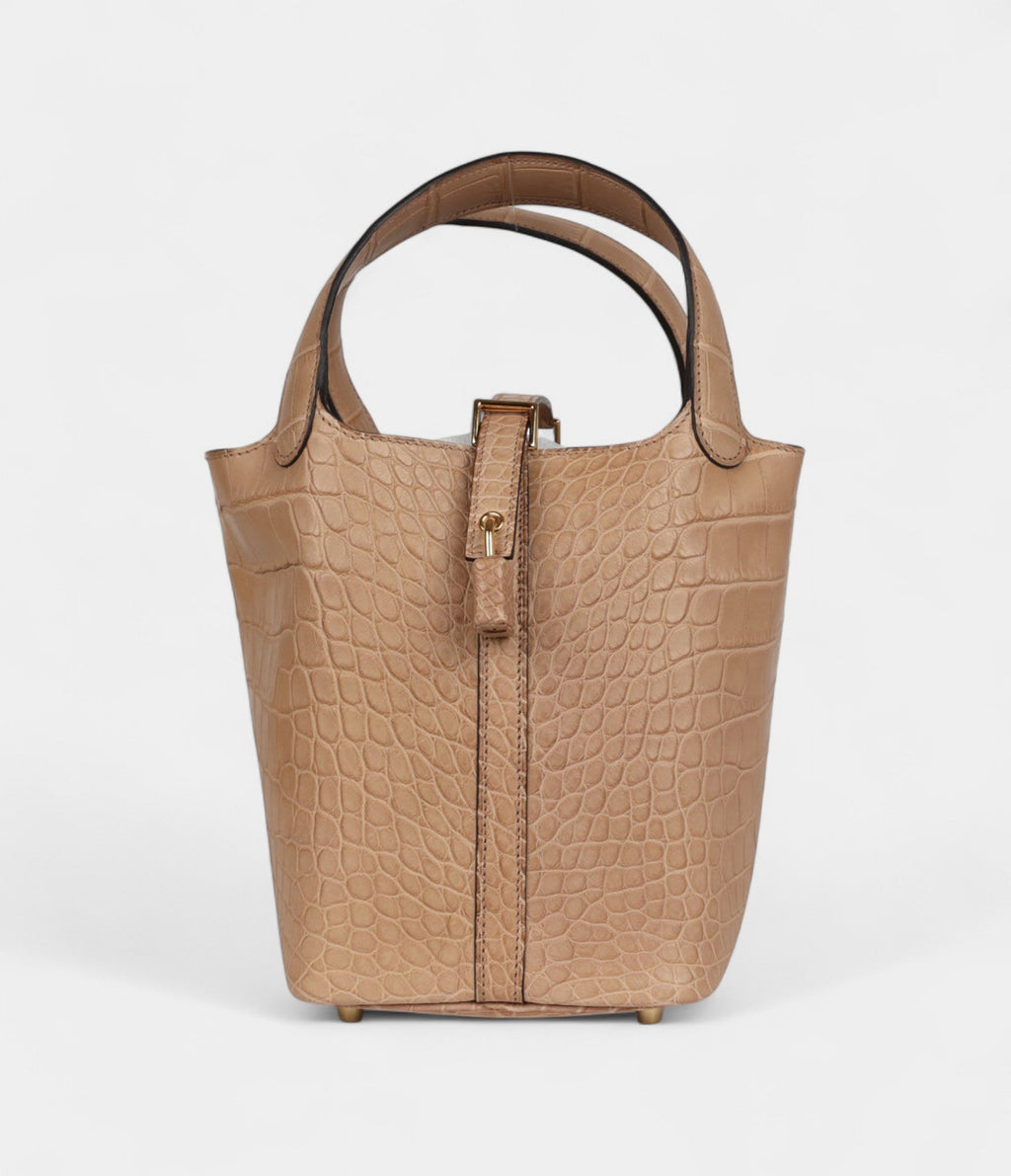 HMPicotin Lock 18 Chai Matte Alligator Gold Hardware