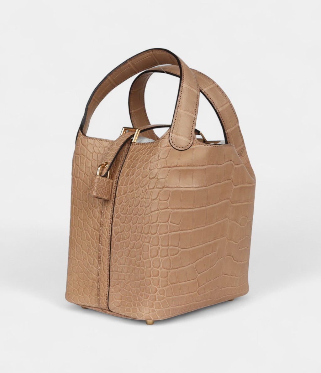 HMPicotin Lock 18 Chai Matte Alligator Gold Hardware