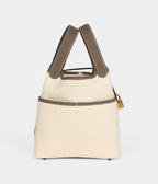 HMPicotin Lock 18 Ecru Toile Canvas and Etoupe Swift Gold Hardware