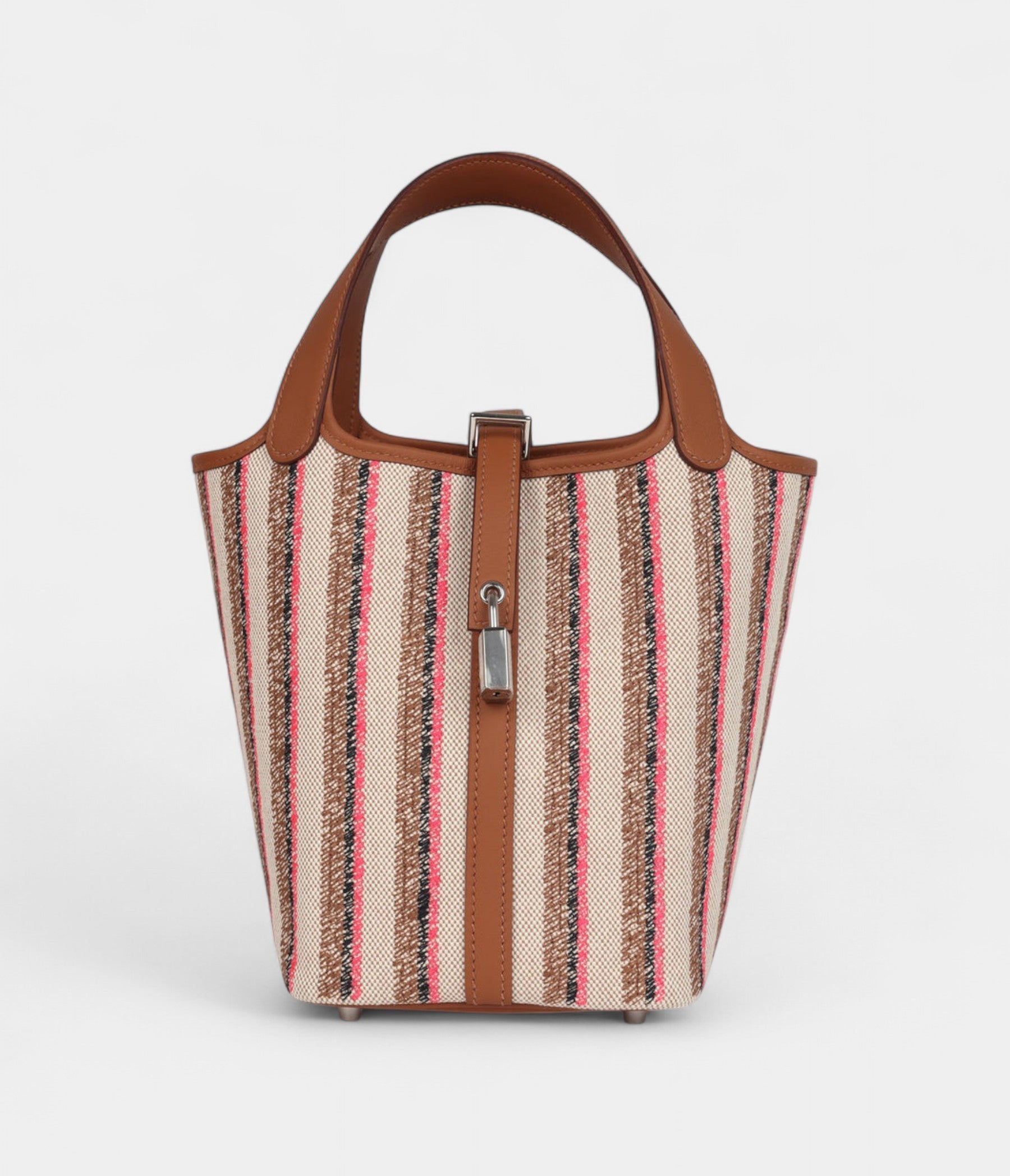 HMPicotin Lock 18 Gold, Ecru-Beige, Rose Pop, Black Toile H and Fauve Swift Palladium Hardware