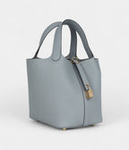 HMPicotin Lock 18 Grey Pantin Clemence Permabrass Hardware