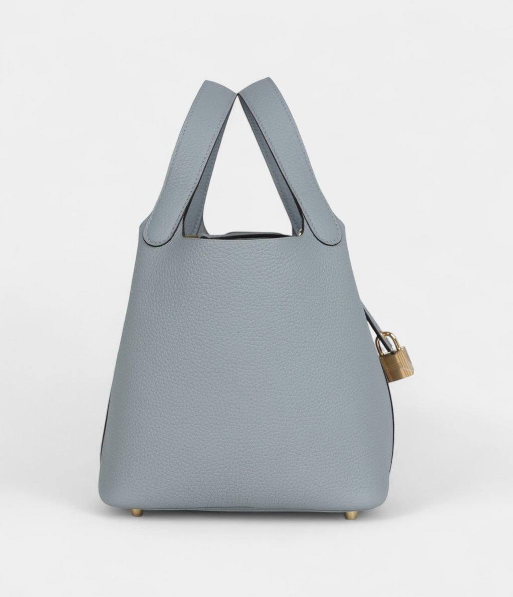 HMPicotin Lock 18 Grey Pantin Clemence Permabrass Hardware
