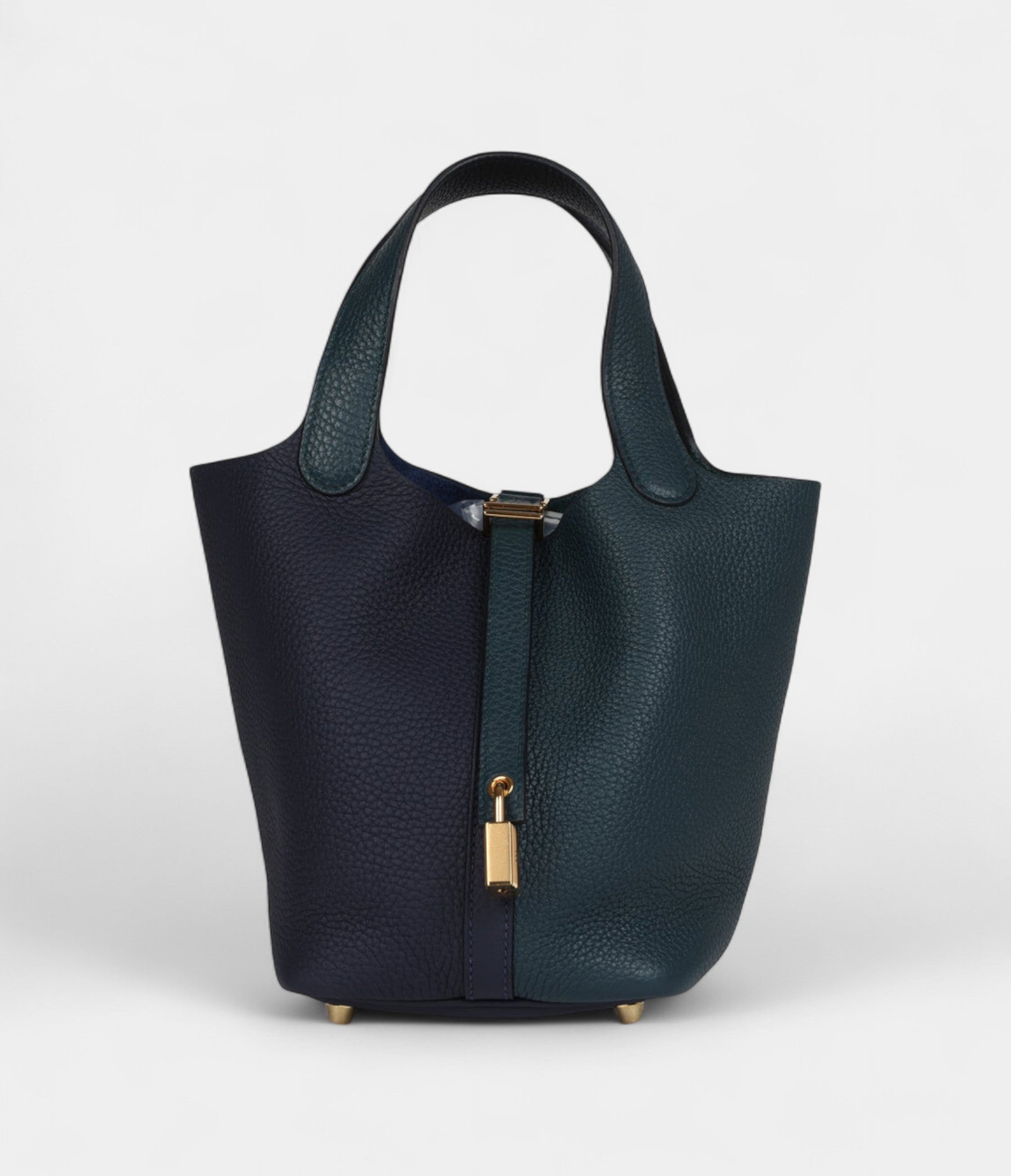 HMPicotin Lock 18 Night Blue and Cypress Green Coat Clemence Gold Hardware