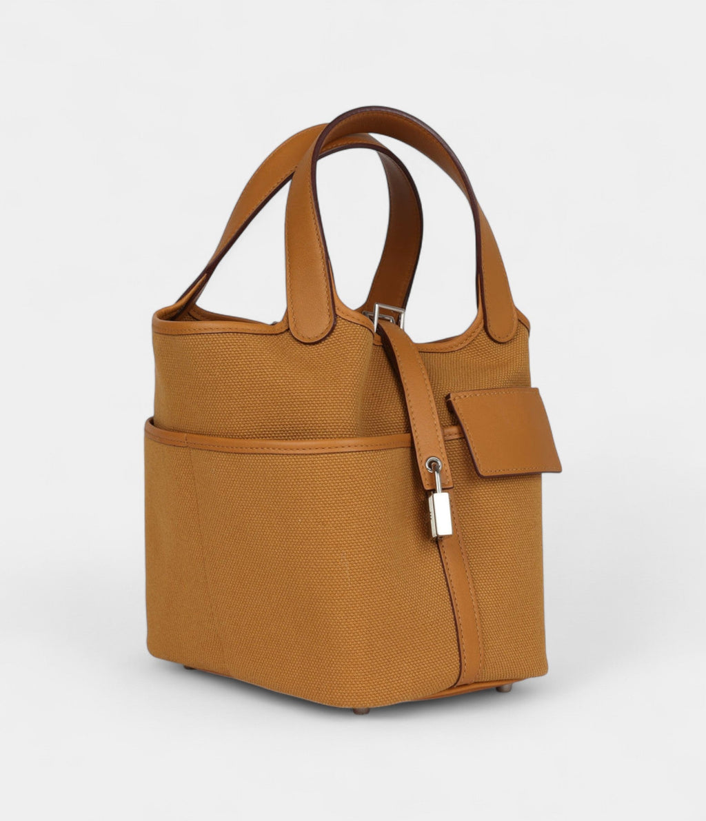 HMPicotin Lock 18 Sesame Swift and Toile Canvas Palladium Hardware
