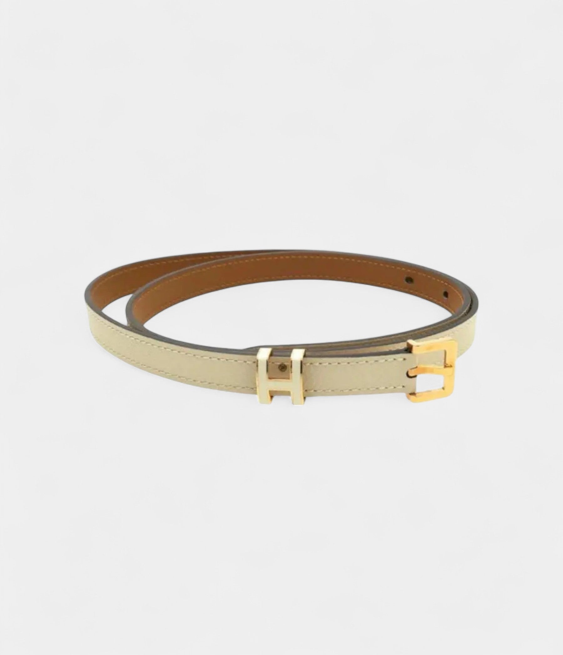 HMPop H Leather Belt with Enamel Buckle