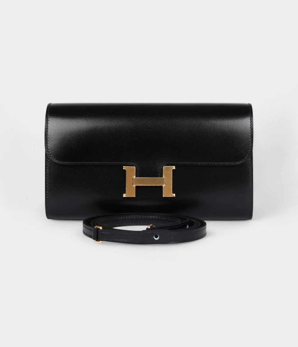 HMRock Constance Wallet To Go Black Box Gold Hardware