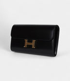 HMRock Constance Wallet To Go Black Box Gold Hardware