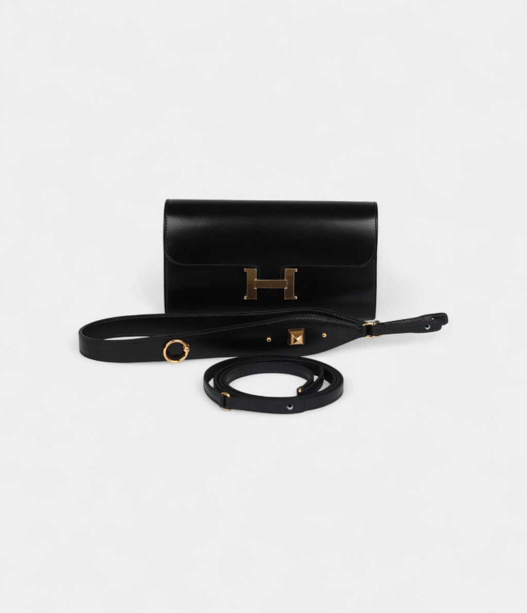 HMRock Constance Wallet To Go Black Box Gold Hardware