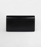 HMRock Constance Wallet To Go Black Box Leather with Gold Hardware