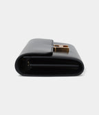 HMRock Constance Wallet To Go Black Box Leather with Gold Hardware
