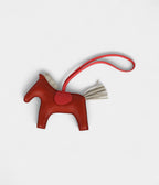 HMRodeo Bag Charm MM Cornaline Craie and Rose Texas Milo Lambskin