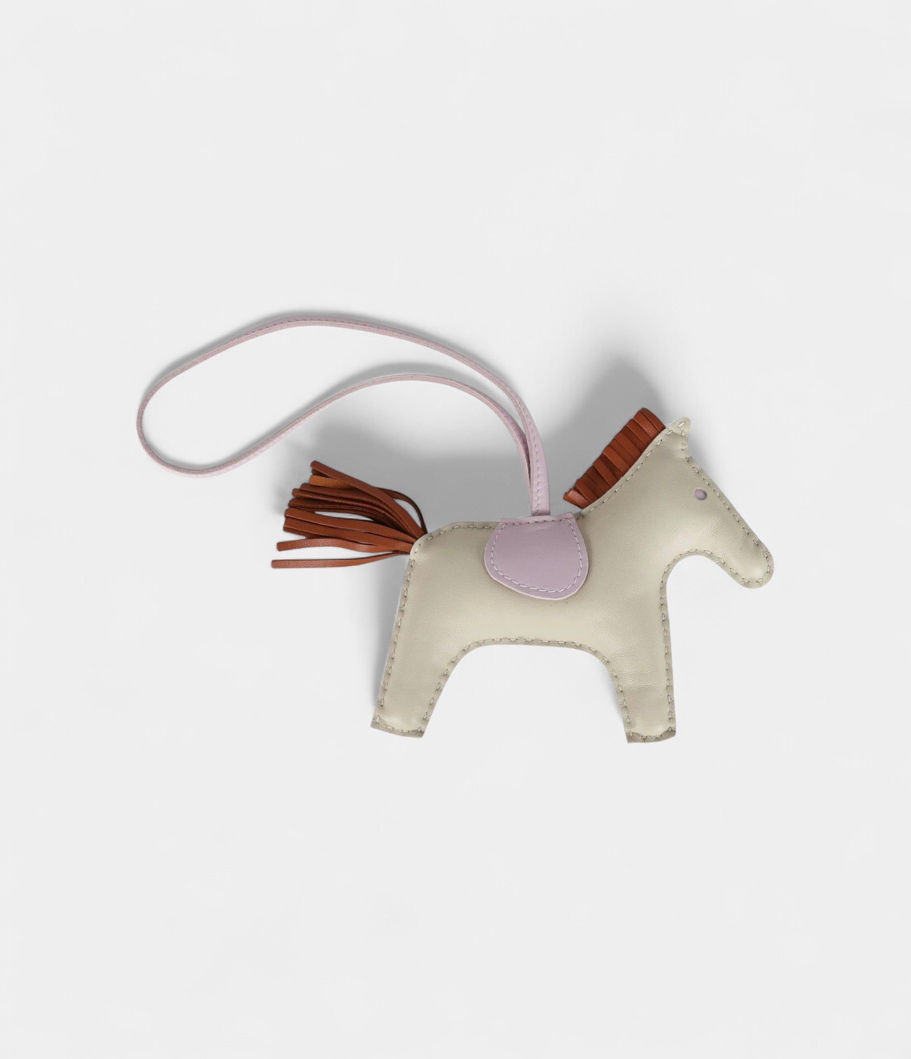 HMRodeo Bag Charm MM Craie Gold and Mauve Pale Milo Lambskin