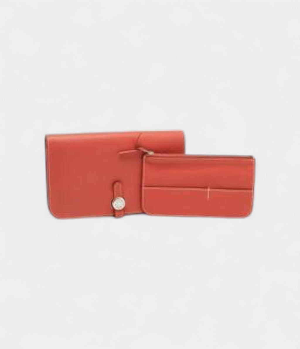 Hermes Sanguine Swift Leather Dogon Duo Wallet