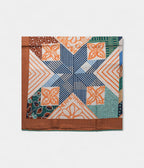 Hermes Scarves 140cm Shawls American Quilts Silk and Cashmere Hazelnut Naturel and Vert