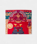 Hermes Scarves 140cm Shawls Cashmere Scarf Indian Rose and Green Samurai Parures