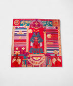 Hermes Scarves 140cm Shawls Cashmere Scarf Indian Rose and Green Samurai Parures