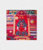 Hermes Scarves 140cm Shawls Cashmere Scarf Indian Rose and Green Samurai Parures