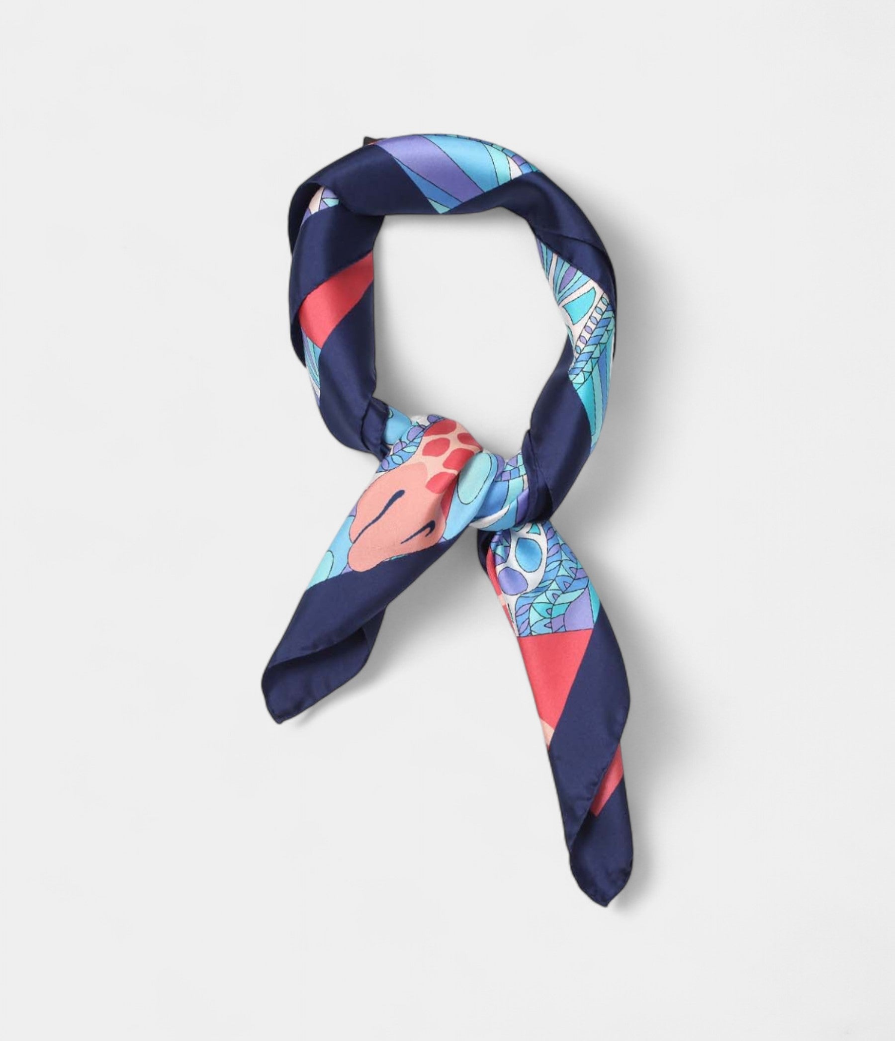 Hermes Scarves 140cm Shawls Silk Blue Giraffe