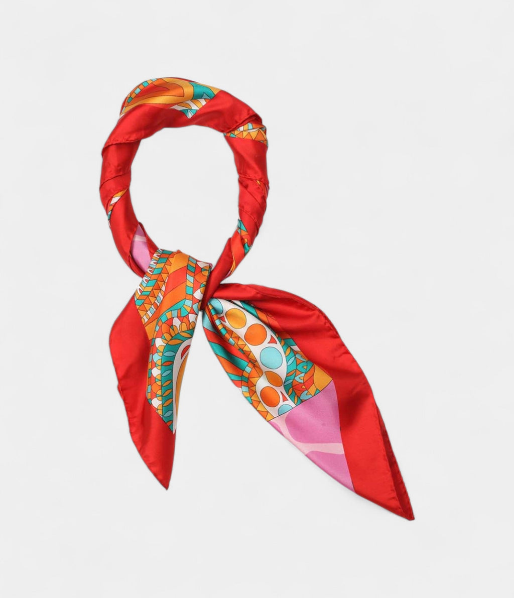 Hermes Scarves 140cm Shawls Silk Red Giraffe Scarf