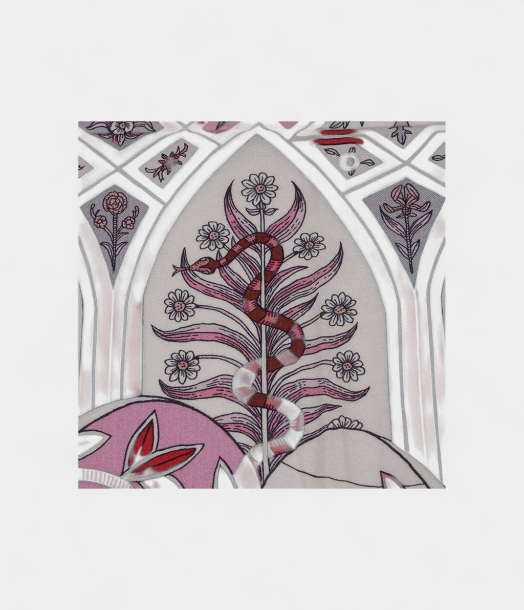 Hermes Scarves 140cm Shawls The Dance of the Amazons Old Pink Grey White Cashmere Scarf