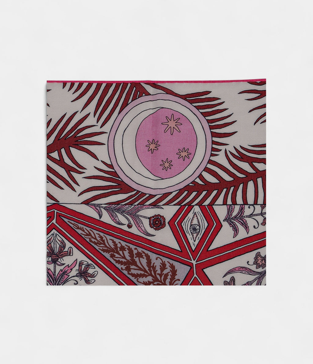 Hermes Scarves 140cm Shawls The Dance of the Amazons Old Pink Grey White Cashmere Scarf