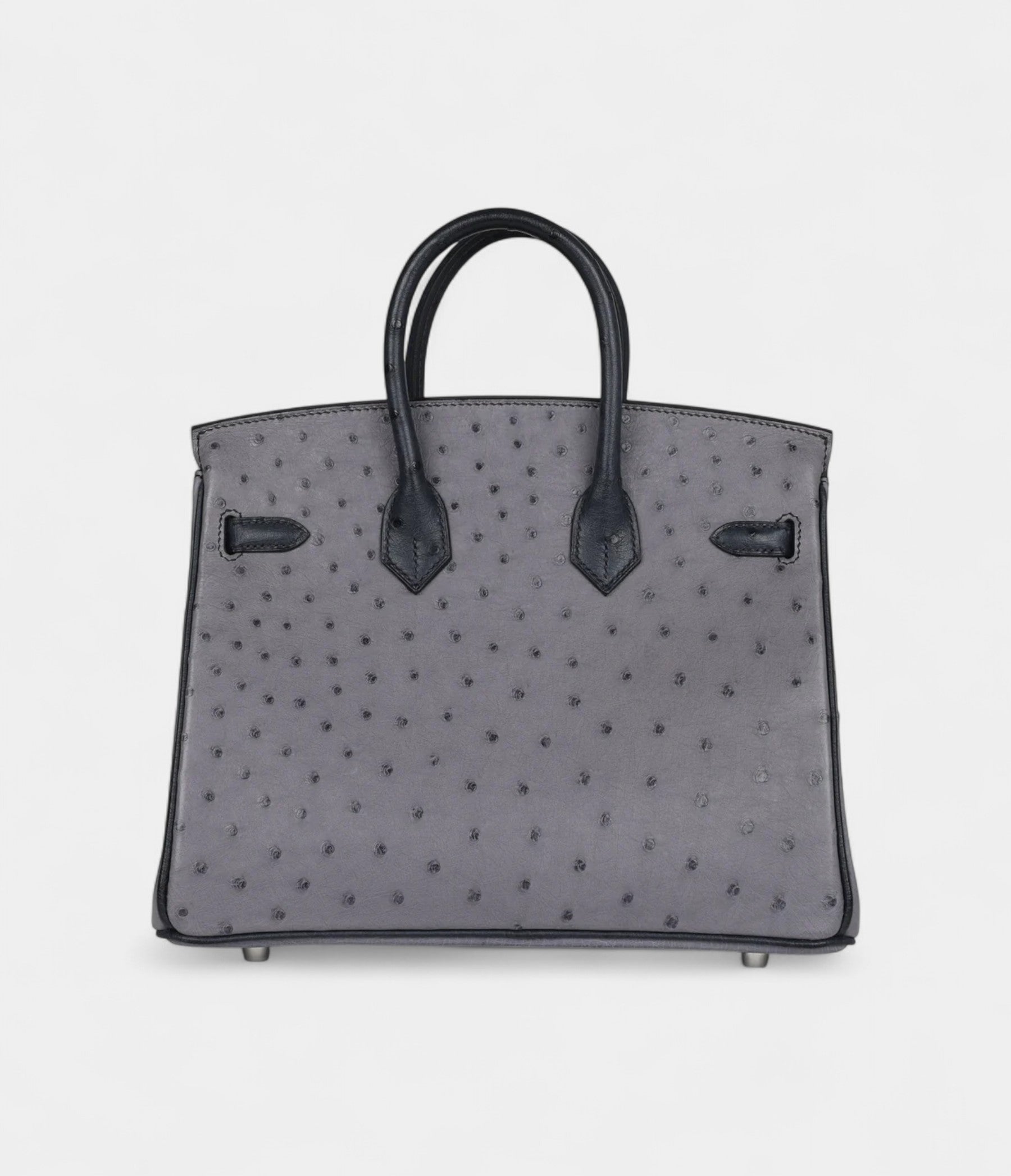 HMSpecial Order Gris Agate and Bleu Indigo Ostrich Brushed Palladium Hardware