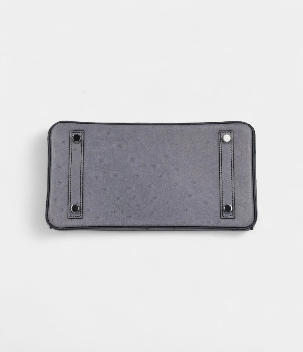 HMSpecial Order Gris Agate and Bleu Indigo Ostrich Brushed Palladium Hardware