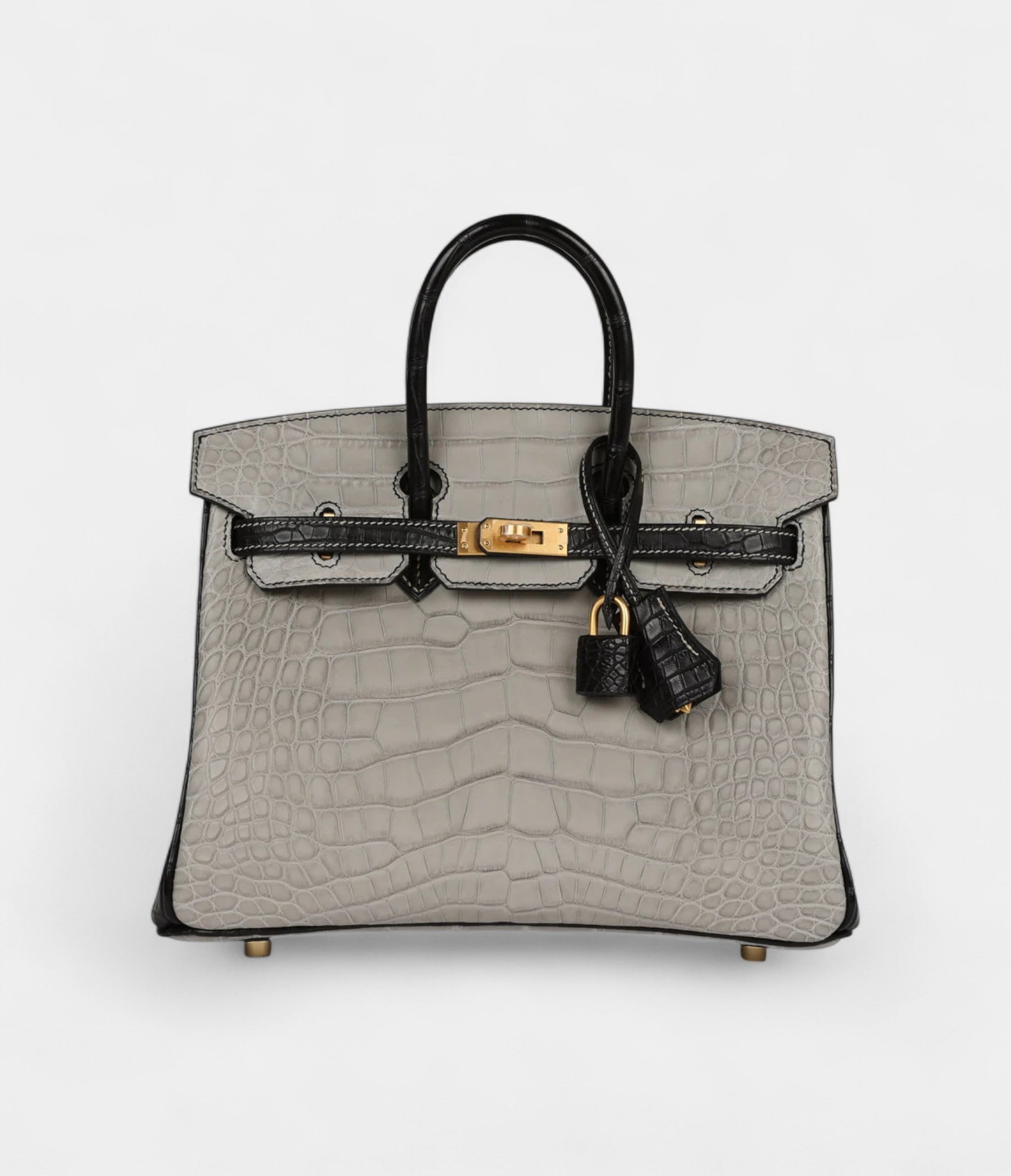 HMSpecial Order Gris Perle and Black Matte Alligator Mississippienis Brushed Gold Hardware
