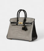 HMSpecial Order Gris Perle and Black Matte Alligator Mississippienis Brushed Gold Hardware